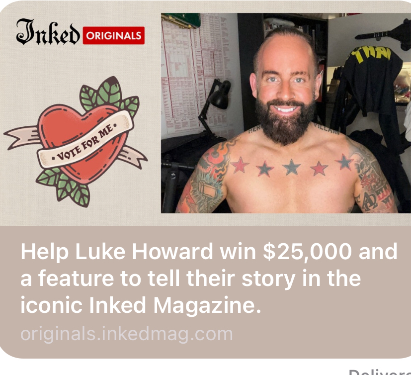 Clinical Hypnotist Asks for Votes to Win Tattoo Magazine Feature